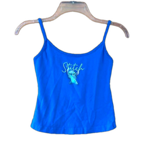 Primark Womens Blue Cotton Camisole Tank Size S Scoop Neck - Stitch